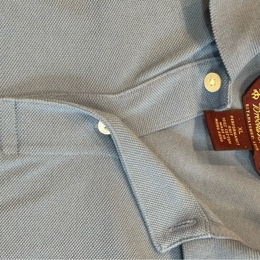 Brooks Brothers Blue Polo Shirt with Textured Fabric